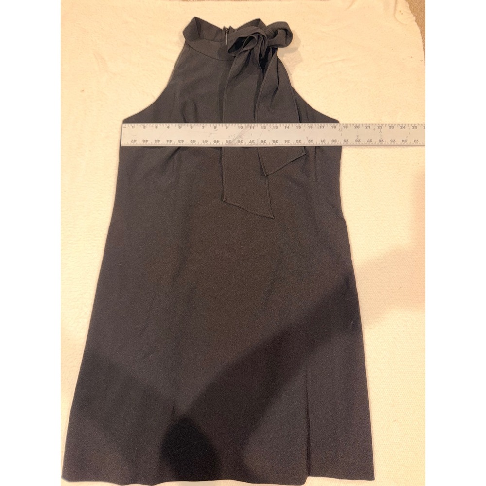 Vince Camuto Black Halter Neck Bow Cocktail Dress Mini A-Line Size 14 (687) - Picture 3 of 5